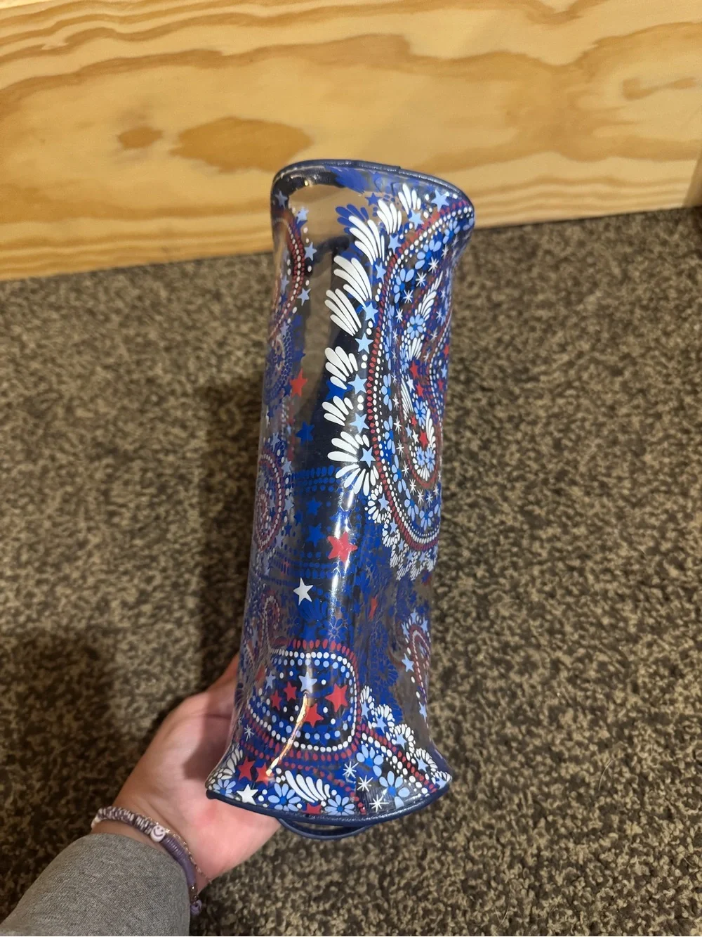 VERA BRADLEY MEDIUM CLEAR COSMETIC BAG— FIREWORKS PAISLEY